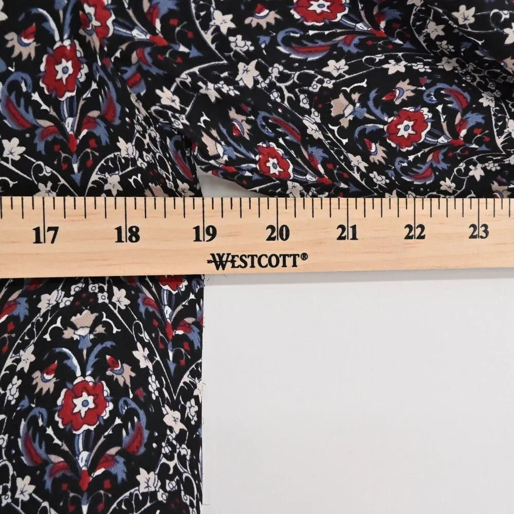 JOIE Dress Sz S Jamira Black Floral Silk Tie Neck Bell Sleeve Ruffle Mini Ditsy‎